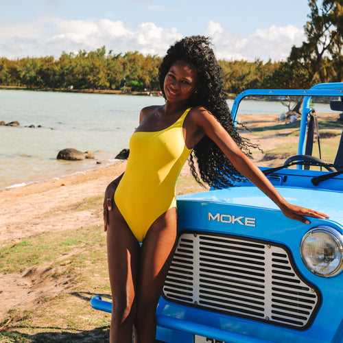 Monokini Calo - Couleur jaune - Vue de face 